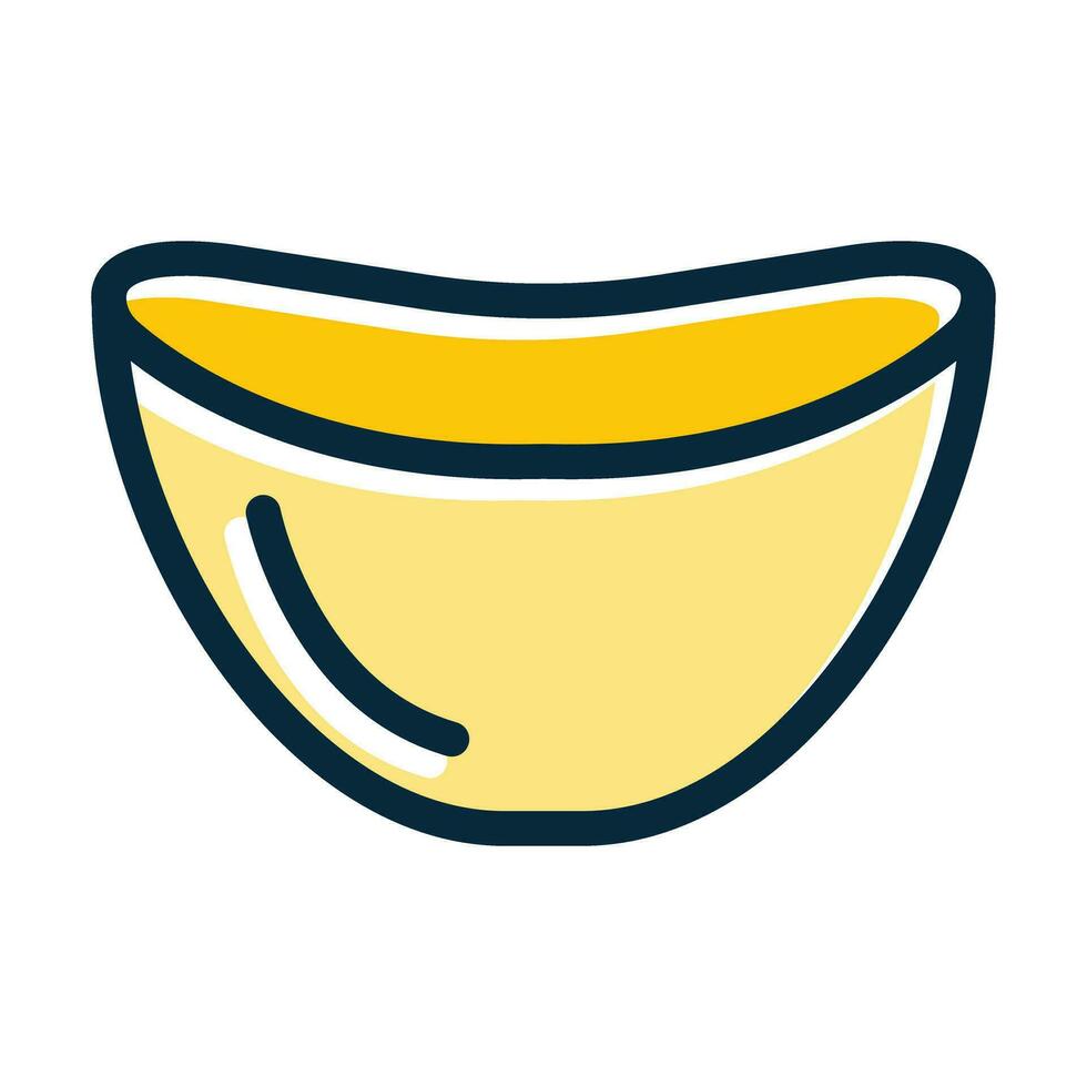 Bowl Vector Thick Line Filled Dark Colors