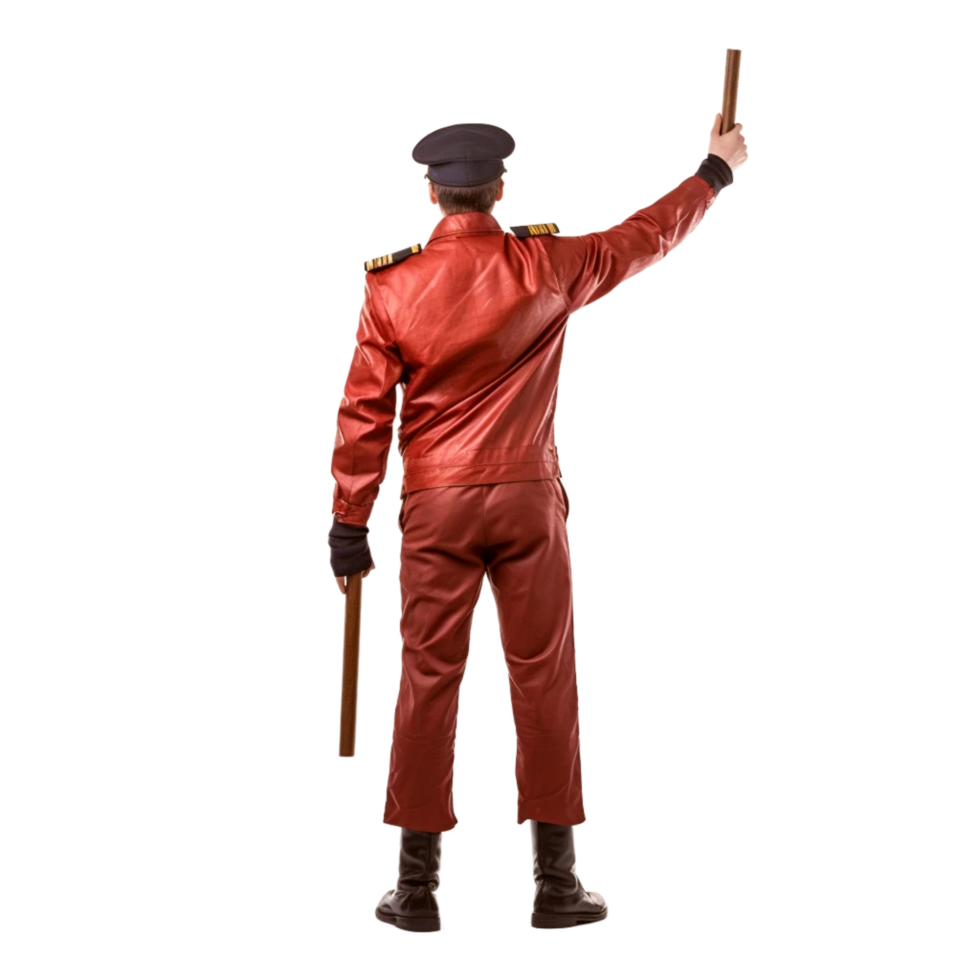 A traffic police man stand on the road Generative Ai png