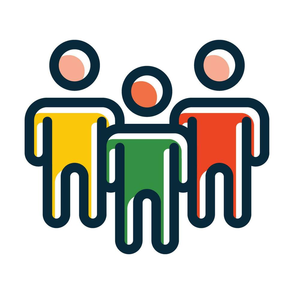 Team Skills Vector Thick Line Filled Dark Colors