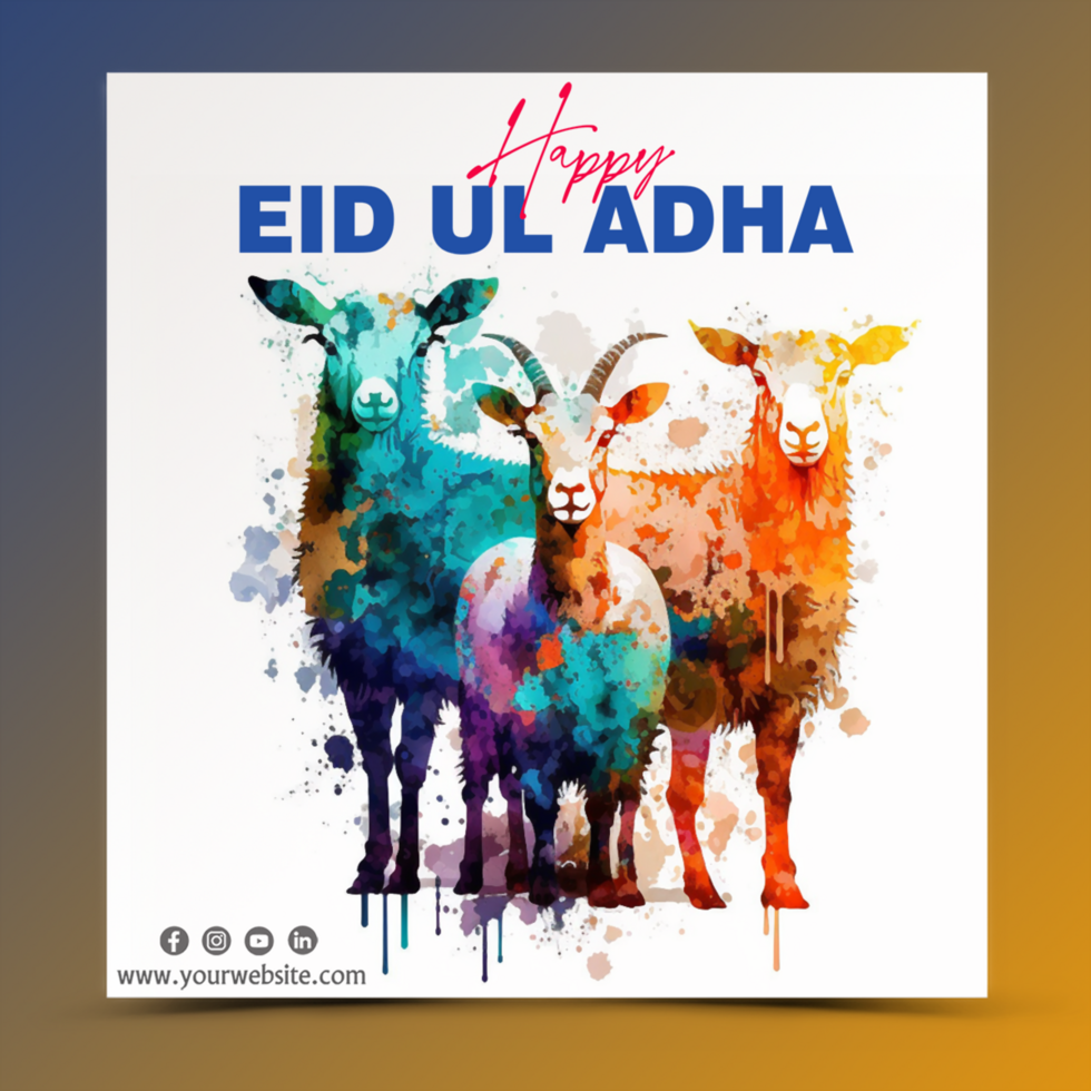 Eid al Adha social media post, Eid mubarak psd