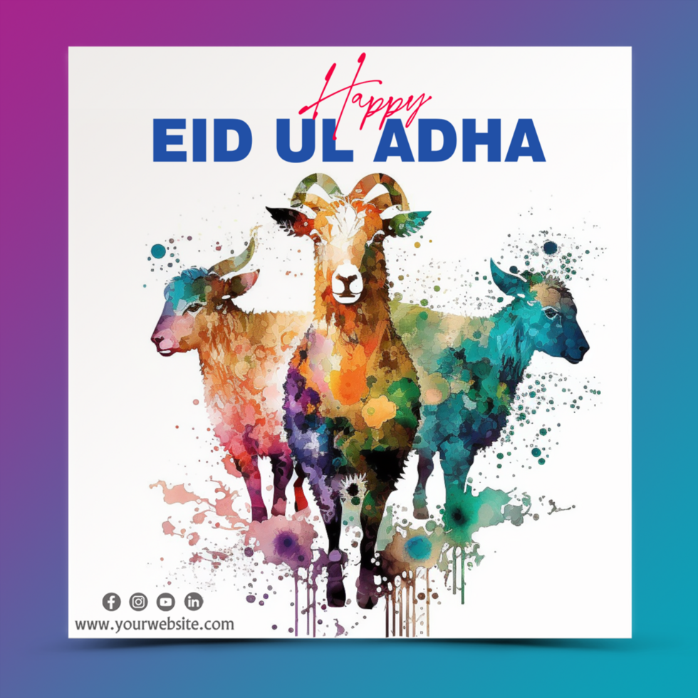 Eid al Adha social media post, Eid mubarak psd