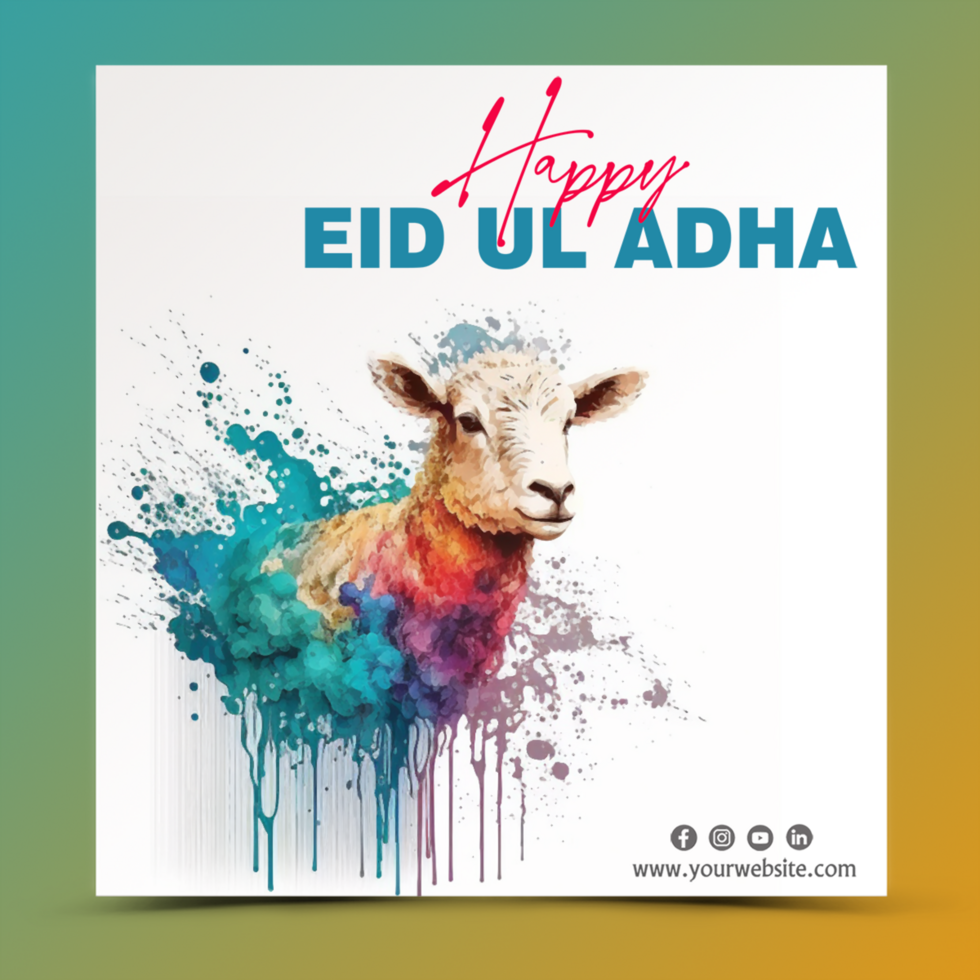 eid al Adha social media posta, eid mubarak psd