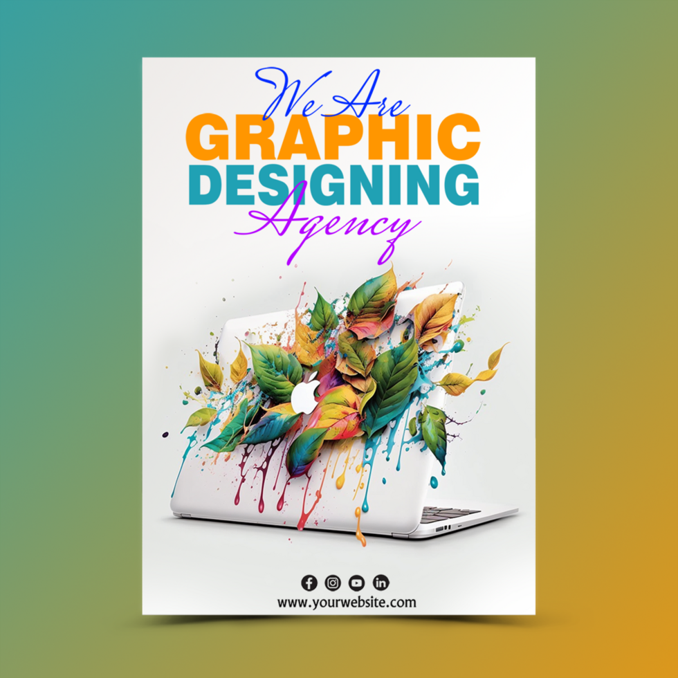 Water color photo and graphics designing agency social media post template psd