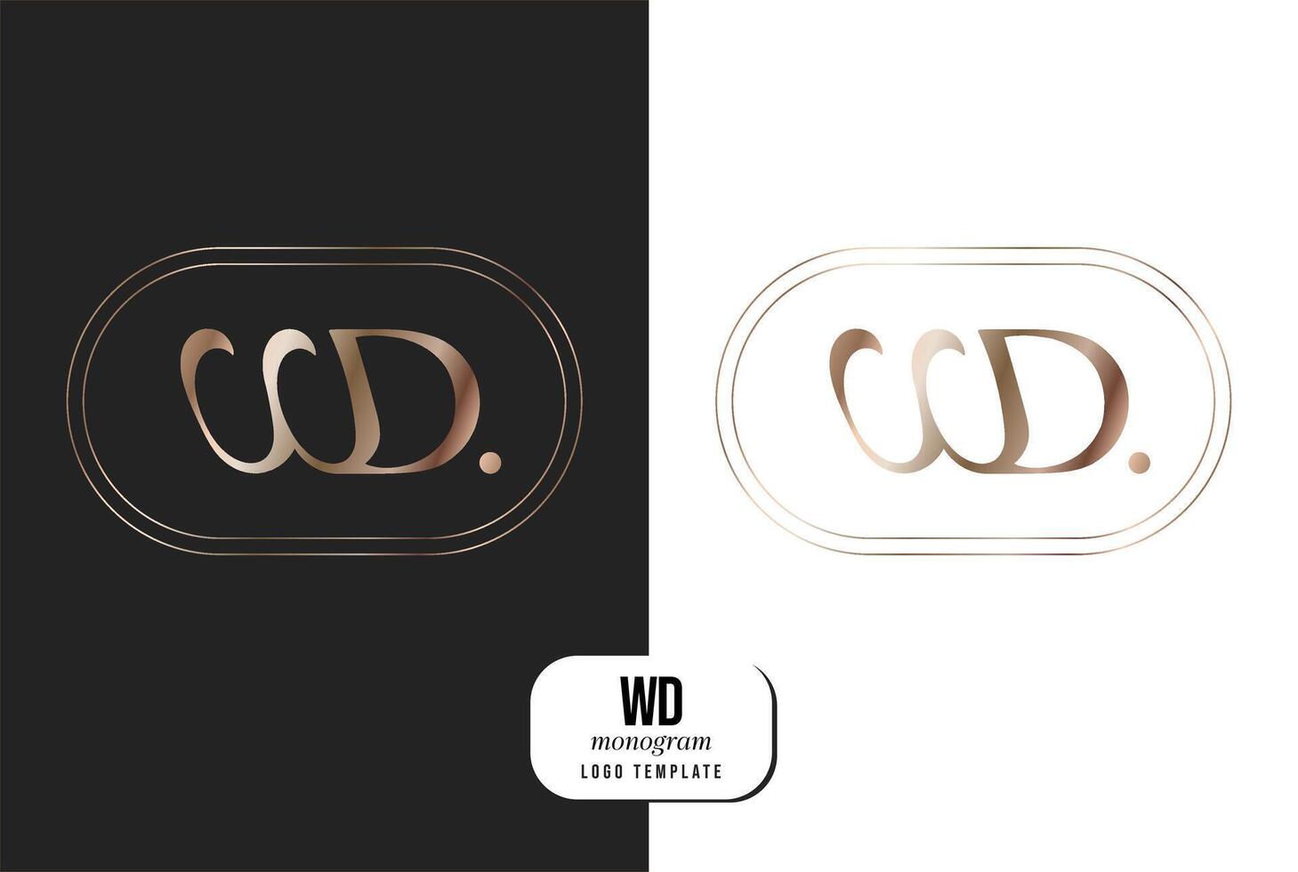 Letter W D Logo Luxury. Art Deco style logotype design for luxury company branding. Premium identity design. vector