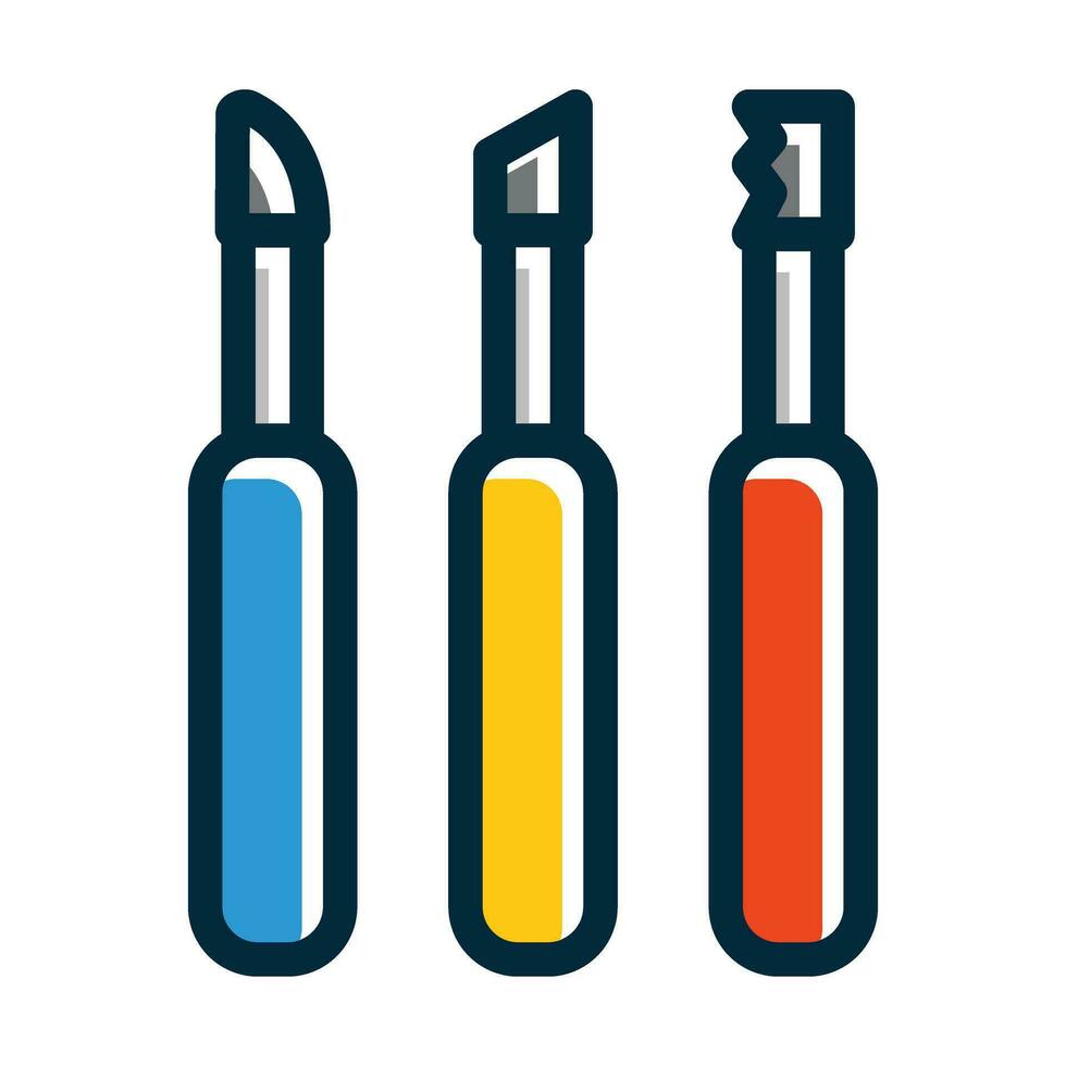 Work Tools Vector Thick Line Filled Dark Colors