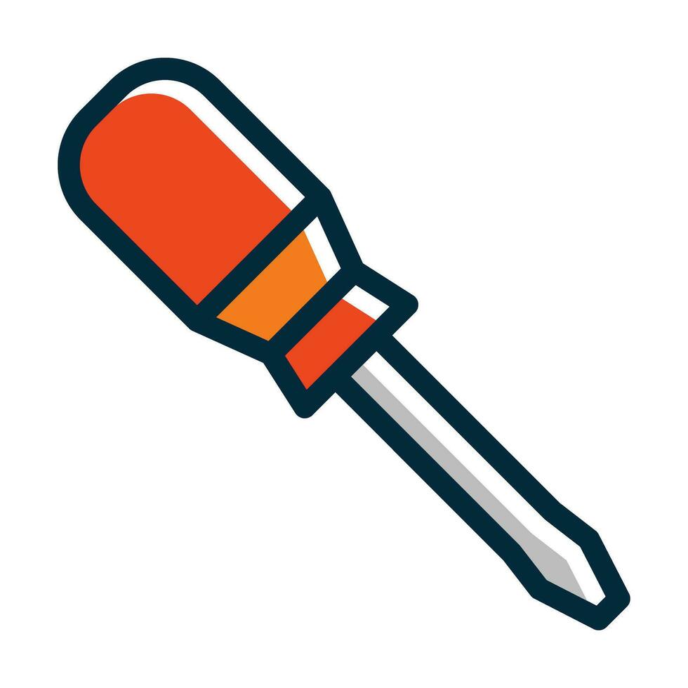 Screwdriver Vector Thick Line Filled Dark Colors