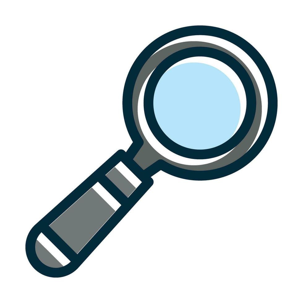 Magnifying Glass Vector Thick Line Filled Dark Colors