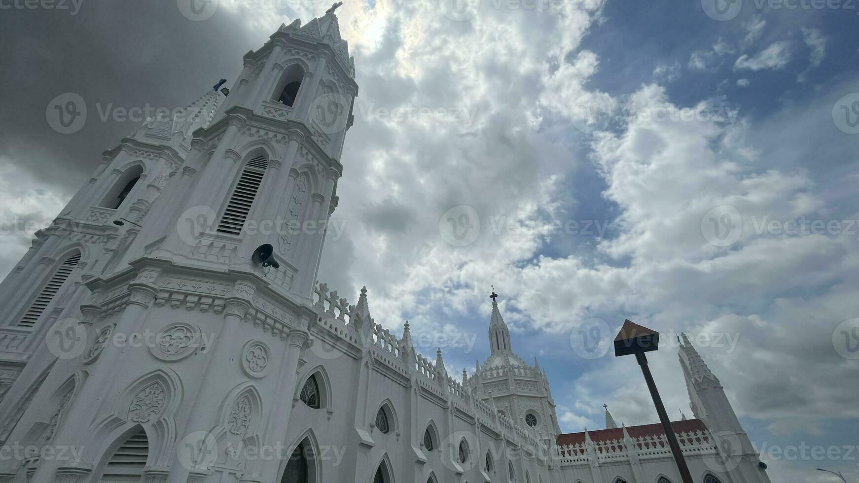 Day Time wonderful view of a bright white church exterior view photo