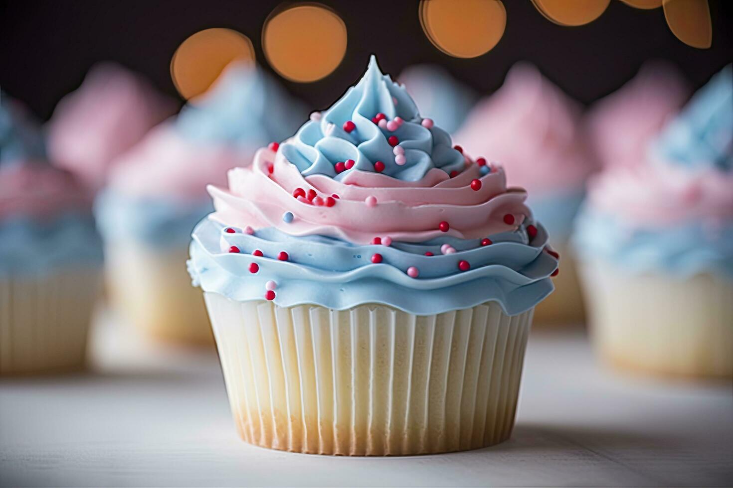 Cupcake with beautiful background. AI Generated photo