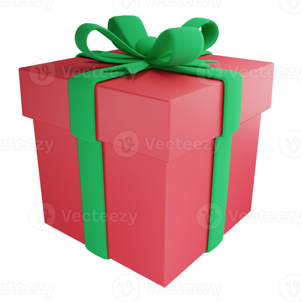 Christmas present clipart flat design icon isolated on transparent background, 3D render Christmas and New year concept png