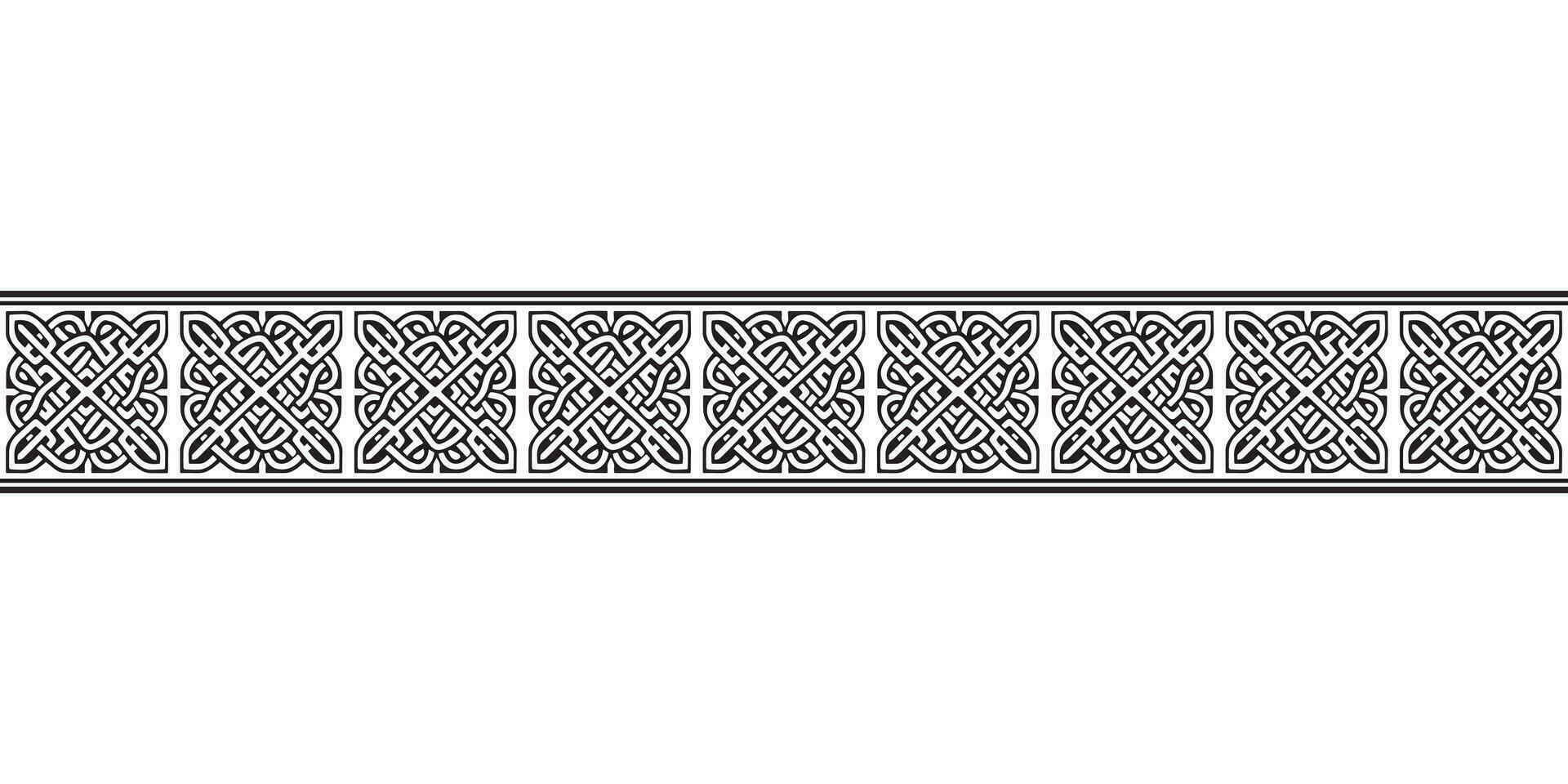 céltico sin costura ornamento entrelazado cinta. negro ornamento aislado en blanco antecedentes. vector