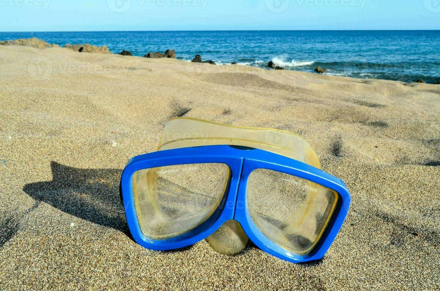 Blue diving glasses photo