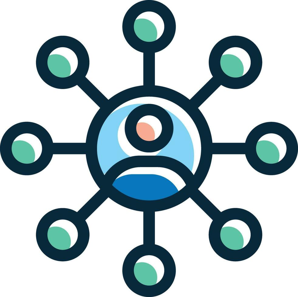 Networks Vector Thick Line Filled Dark Colors
