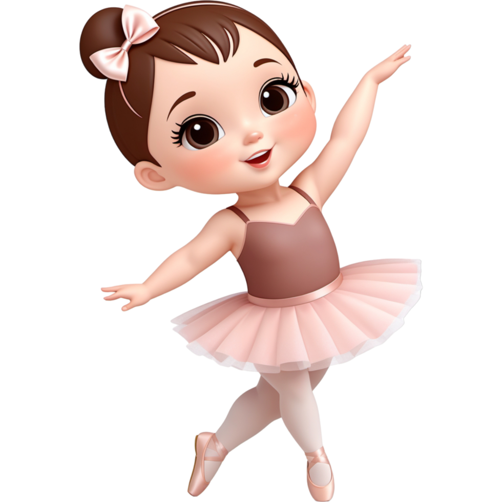 Little ballerina girl dancing. AI Generative png