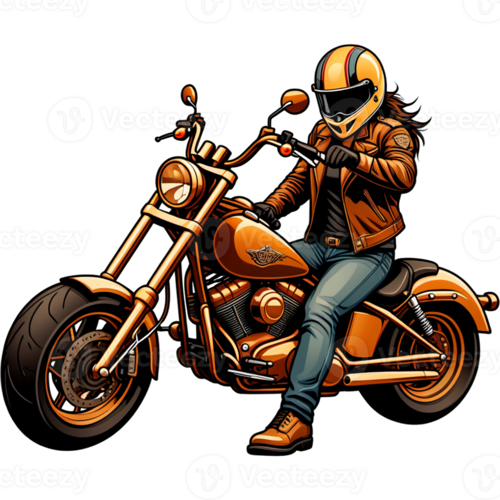 Motorcycle Biker Gang. AI Generative png