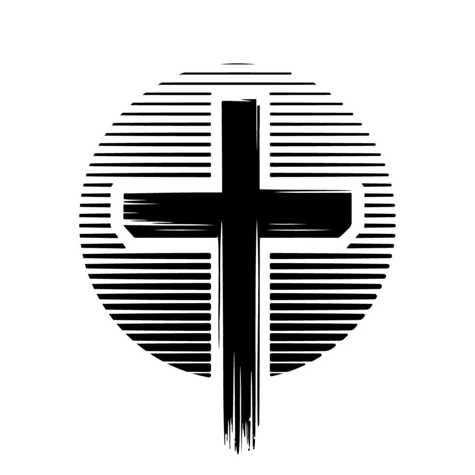 Graphic christian cross symbol icon. Vector illustration