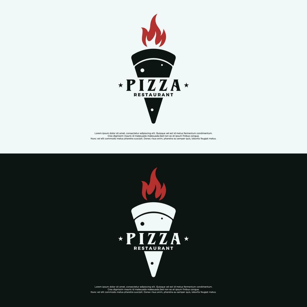 retro Clásico Pizza o pizzería logo modelo diseño con cruzado palas.logo para negocio, restaurante, etiqueta y insignia. vector