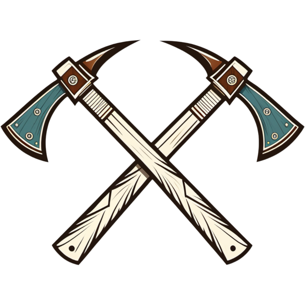 Crossed Tomahawk Axe shirt design. AI Generative png