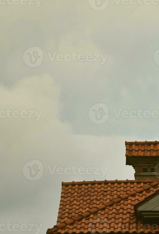 The house is equipped with high-quality roofing of ceramic tiles. A good example of perfect roofing. The building is reliably protected from adverse weather conditions photo