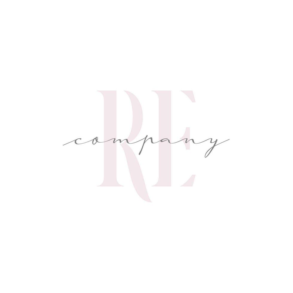RE Beauty Initial Template Vector Design