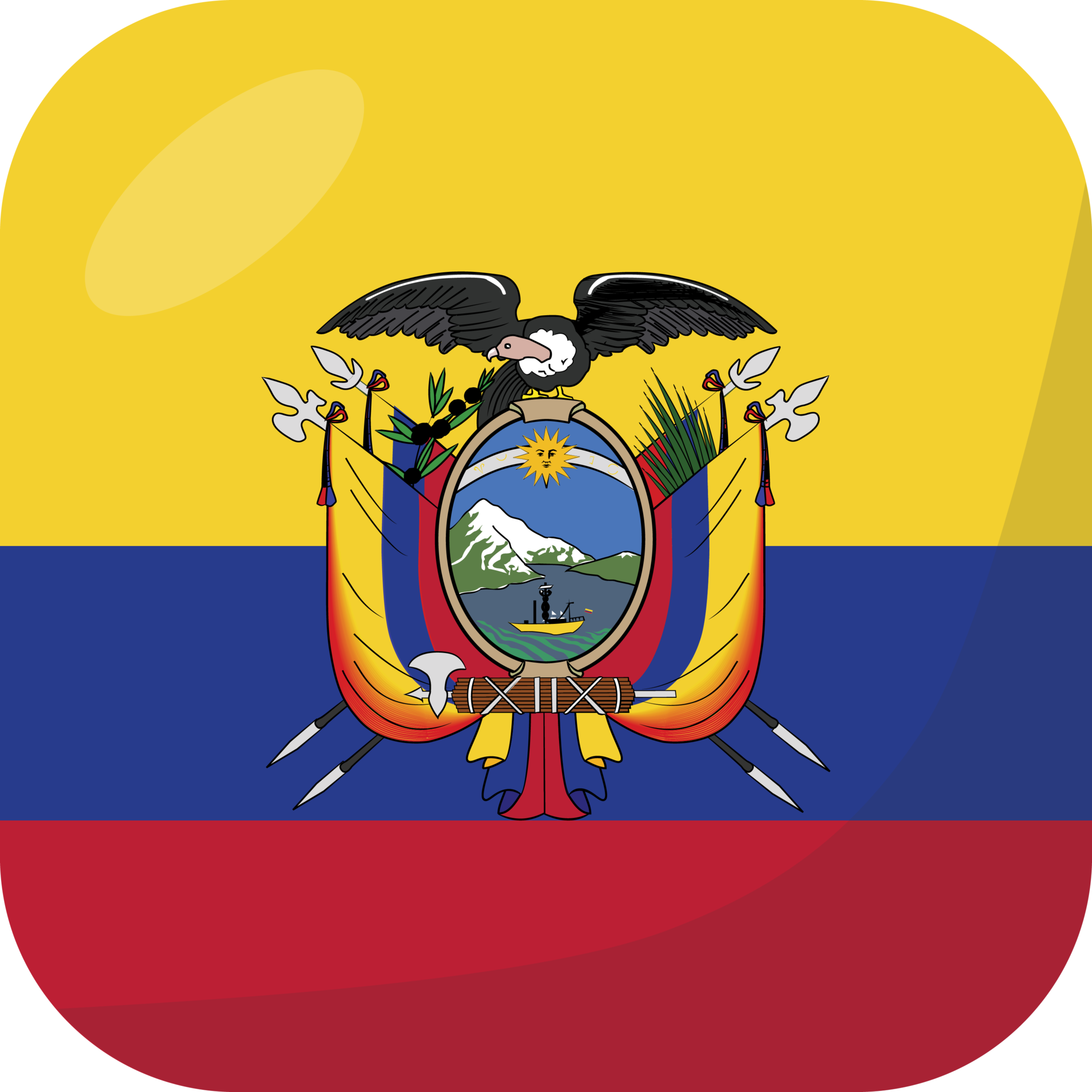 ecuador-flag-square-3d-cartoon-style-33552095-png