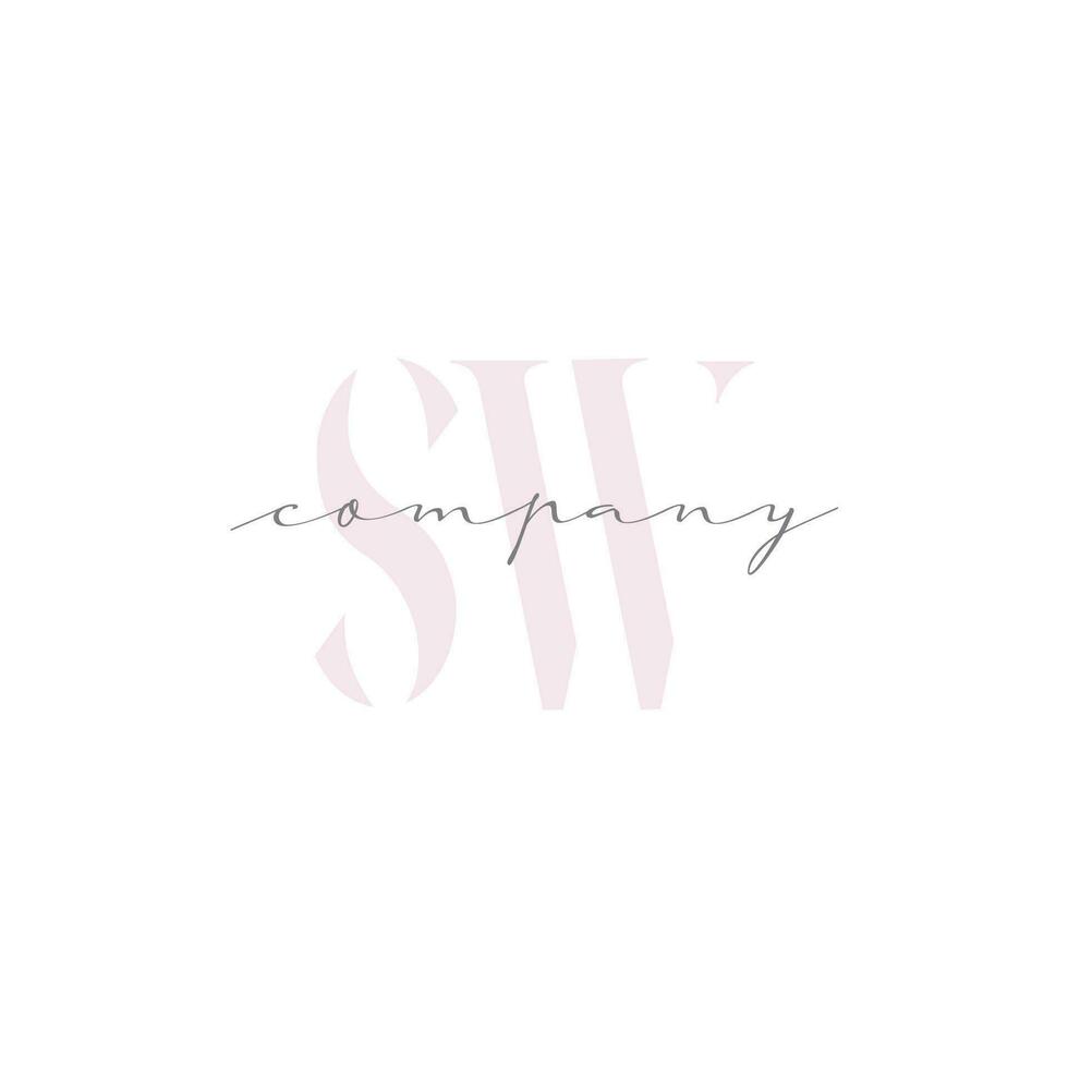 SW Beauty Initial Template Vector Design