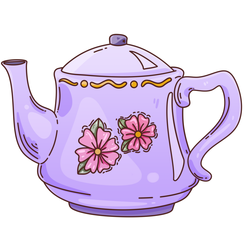 Tea Set Flowers Clipart png