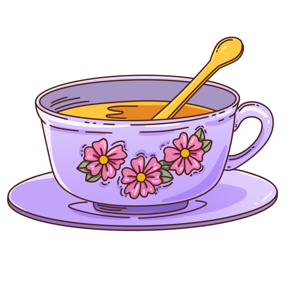 Tea Set Flowers Clipart png