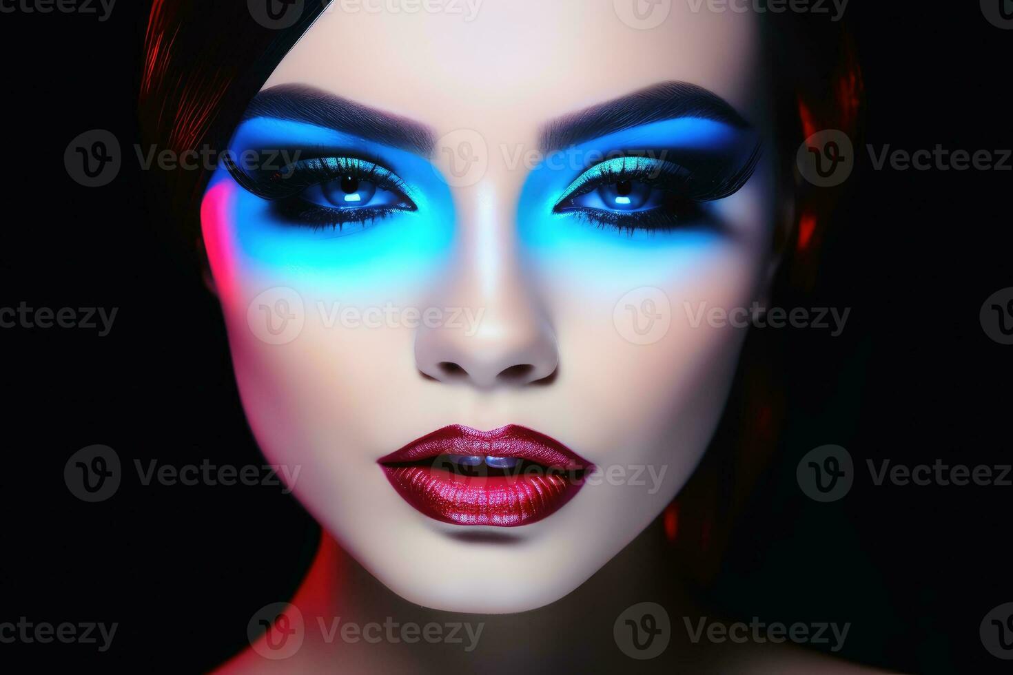 Female eye with fancy makeup, closeup Stock Photo