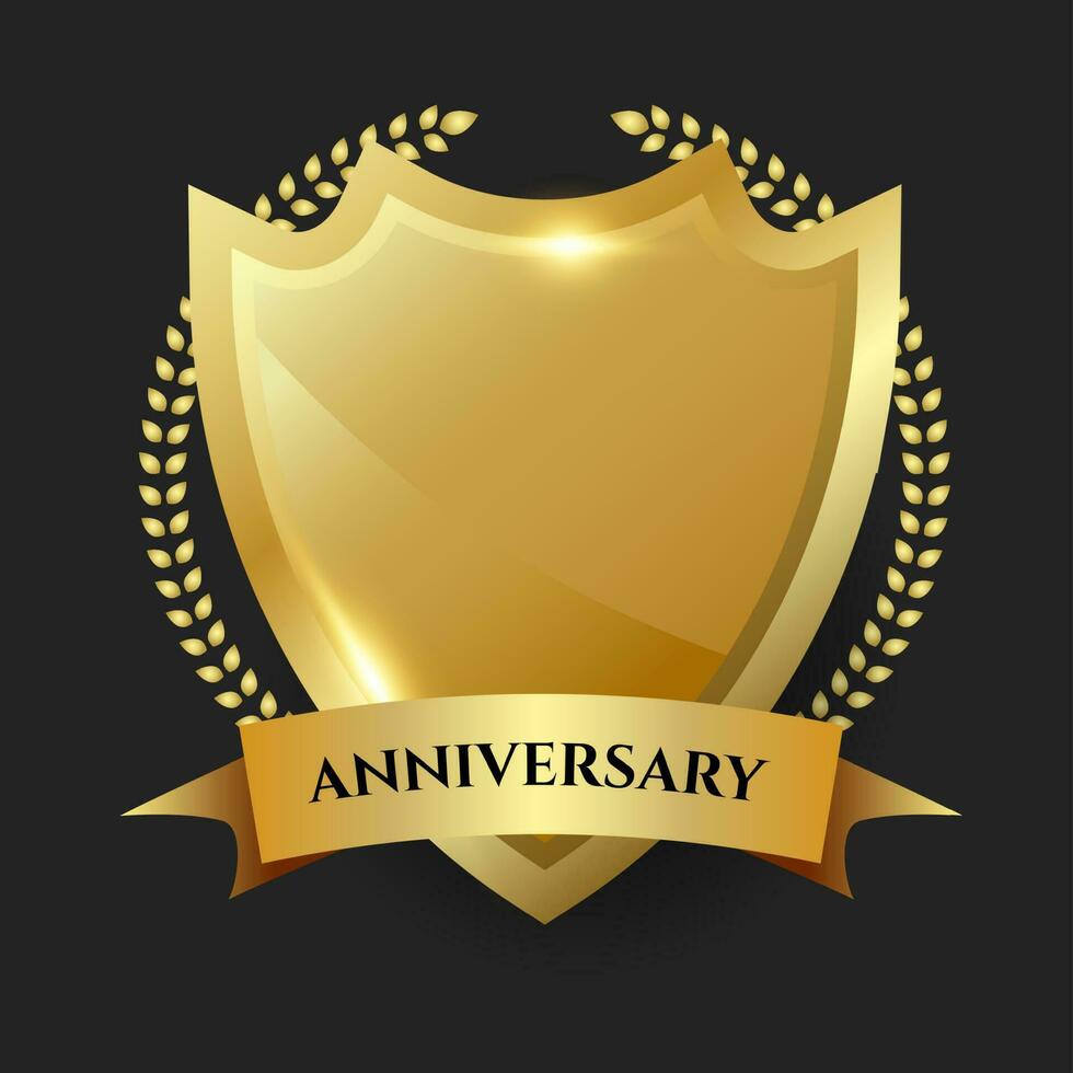 Golden anniversary celebration shield vector