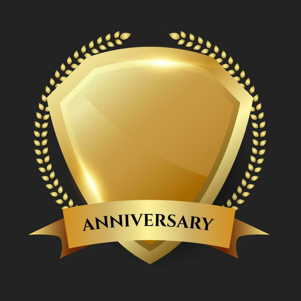 Golden anniversary celebration shield vector