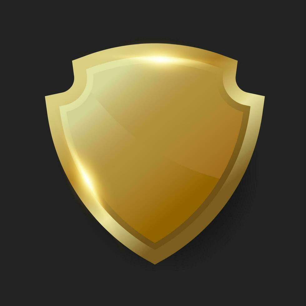 Emblem or badge gold shield. logo design vector