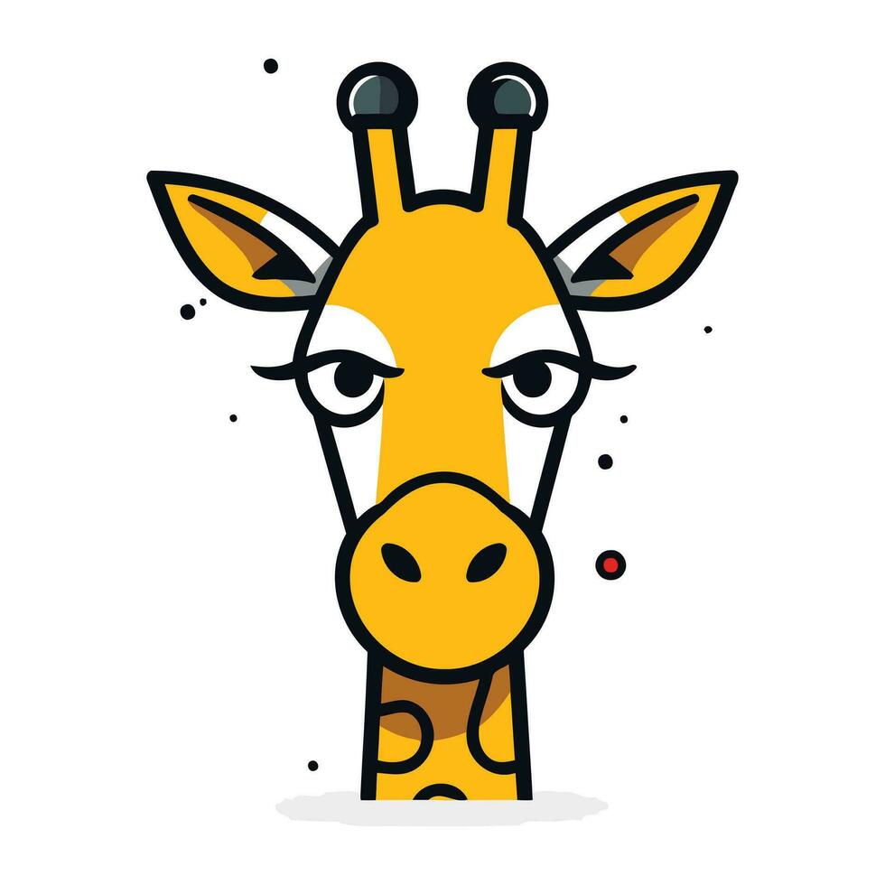Giraffe face. Cute cartoon character. Vector illustration.