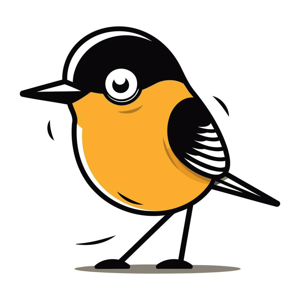illustration of a cute little bird on a white background. vector
