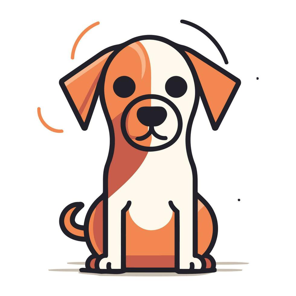 Cute dog vector illustration. Isolated on a white background.