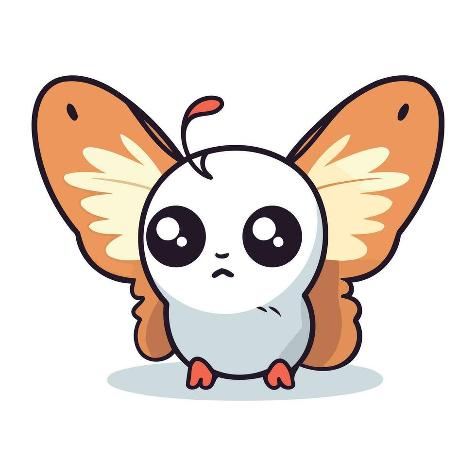 Butterfly character. Cute cartoon character. Vector illustration.