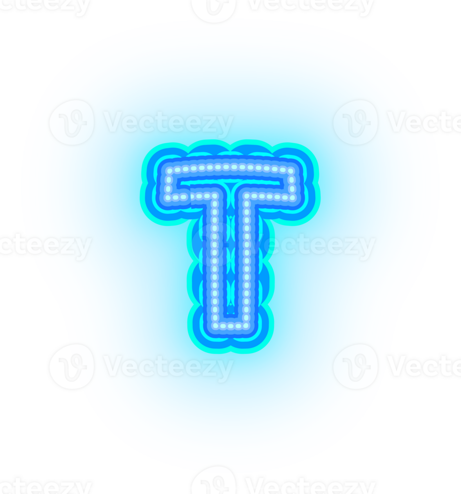 Blue Neon Alphabet Letters png