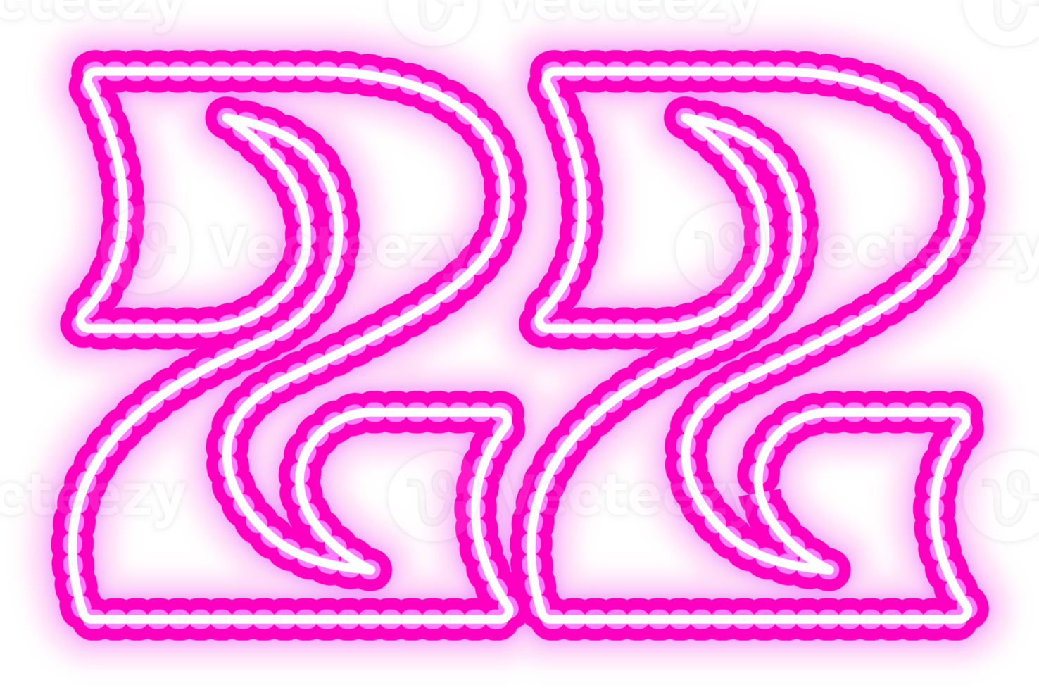 Pink Neon Number 22 png