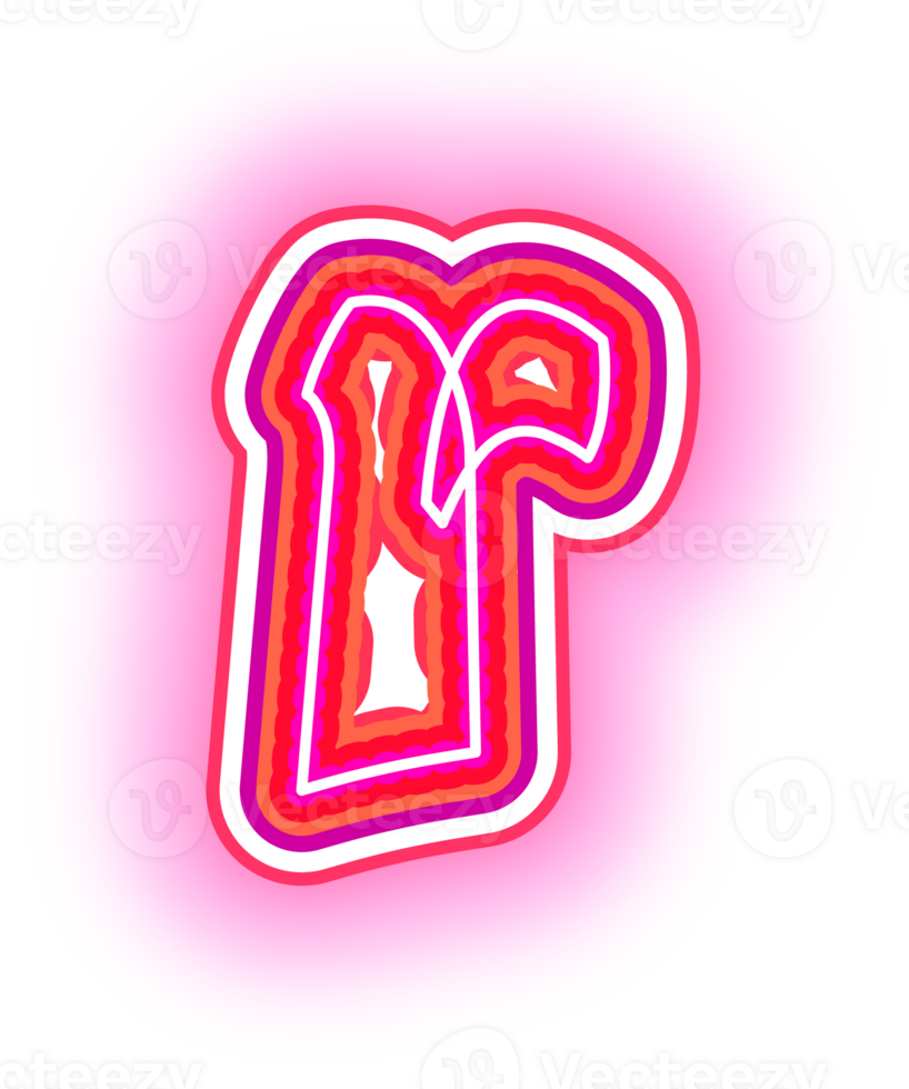 Pink Neon Letter r png