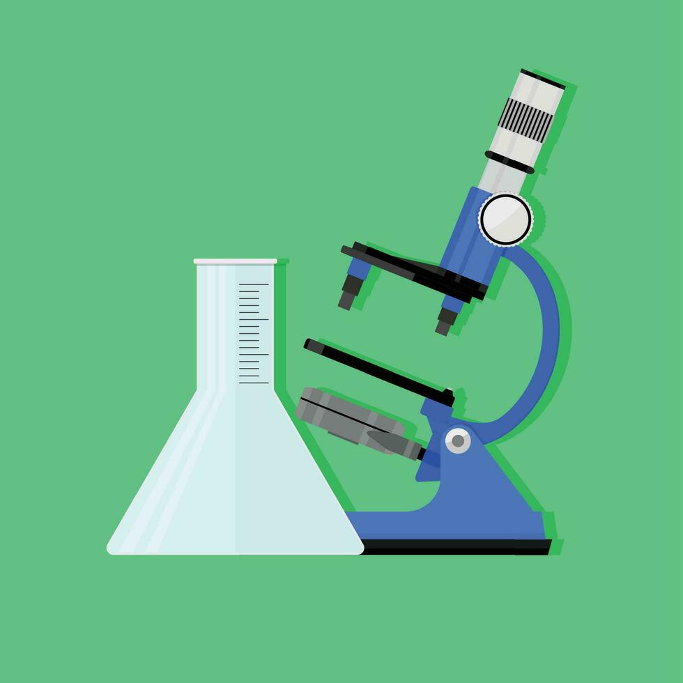 Scientific experiment concept. Vector chemistry and biology research, science experiment illustration