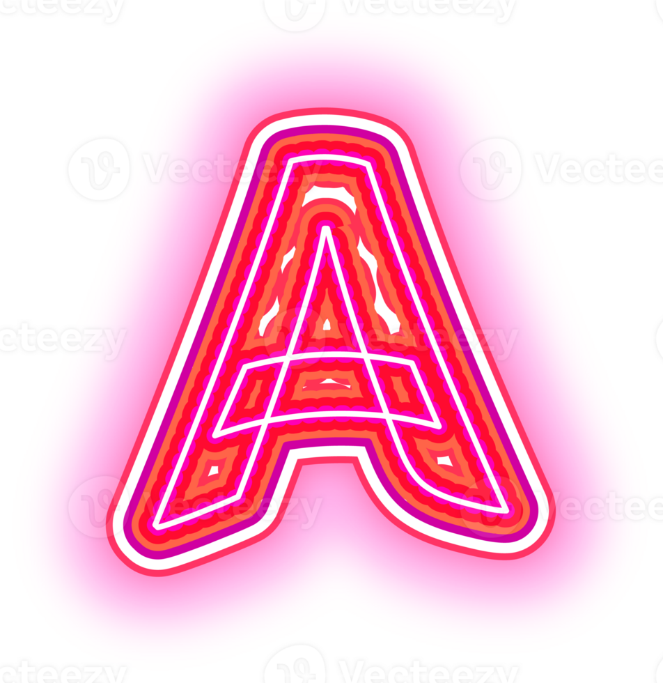 Pink Neon Letter A Logo png