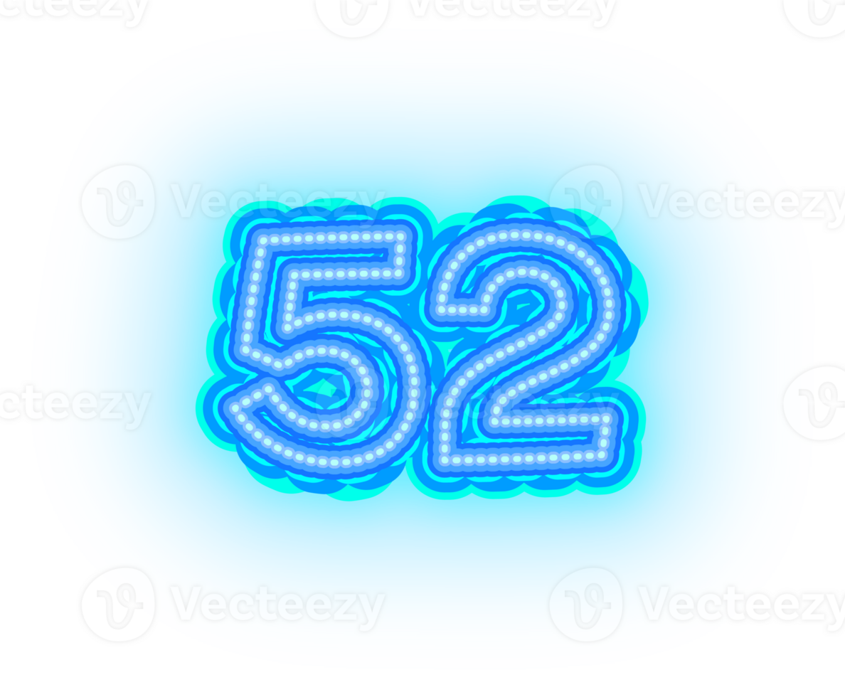 Blue Neon Numbers and Symbols png