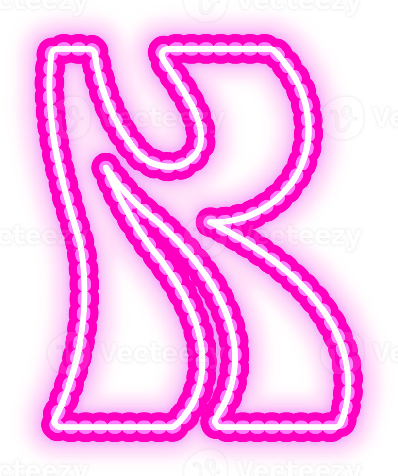 néon Rosa alfabeto cartas png