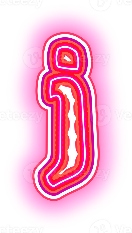 Pink Neon Letter j png