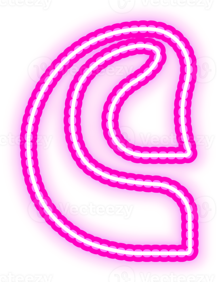 Pink Neon Letters Logo C png