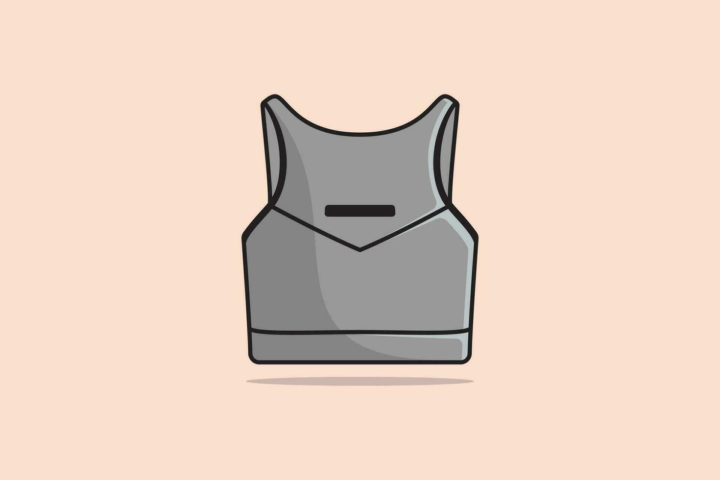 Vibrant Asymmetric Gym Bra For Women And Girls Wear vector illustration. Sports and fashion objects icon concept. Girls underwear bra vector design with shadow.