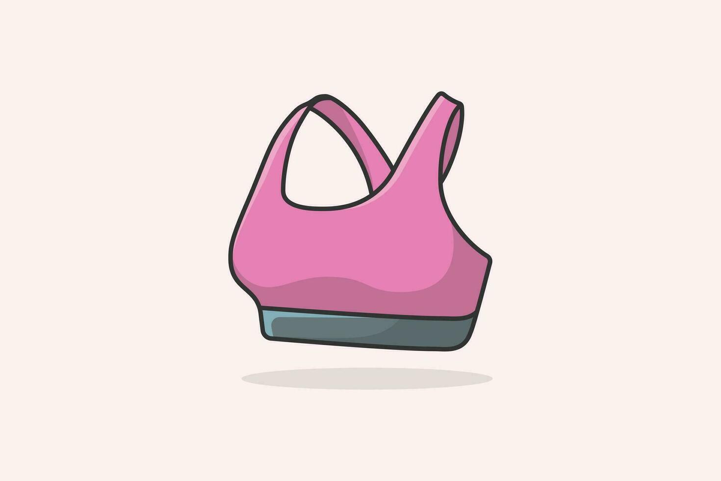 Girls Underwear Bra vector illustration. Sports and fashion objects icon concept. Sports and gym bra for women and girls Wear vector design with shadow.