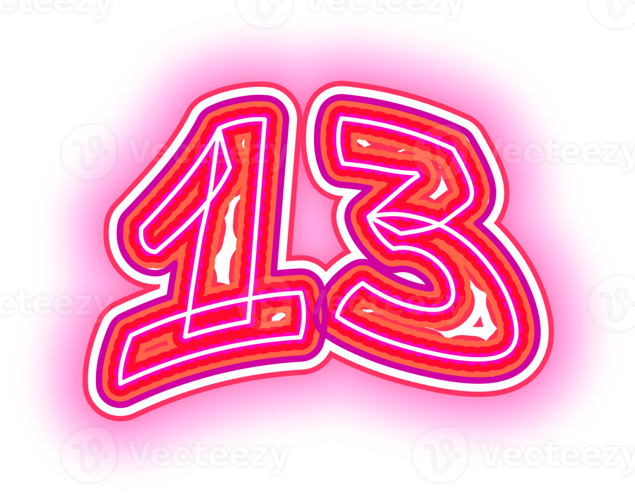 Pink Neon Number 13 33554078 PNG pink-neon-number-13-33554078-png