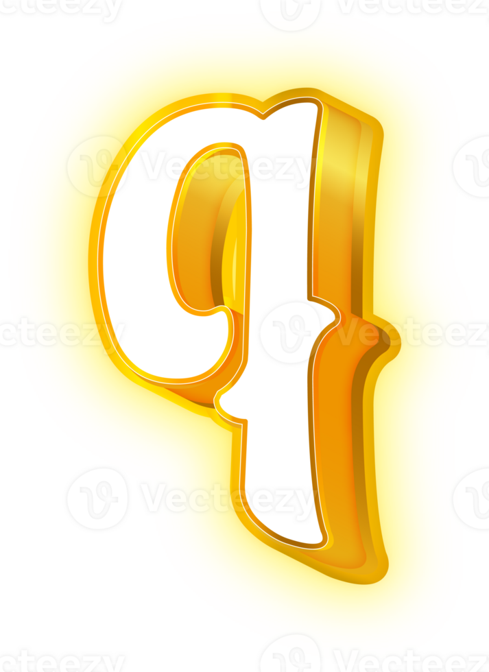 Gold Neon Alphabet Letters and Symbols png