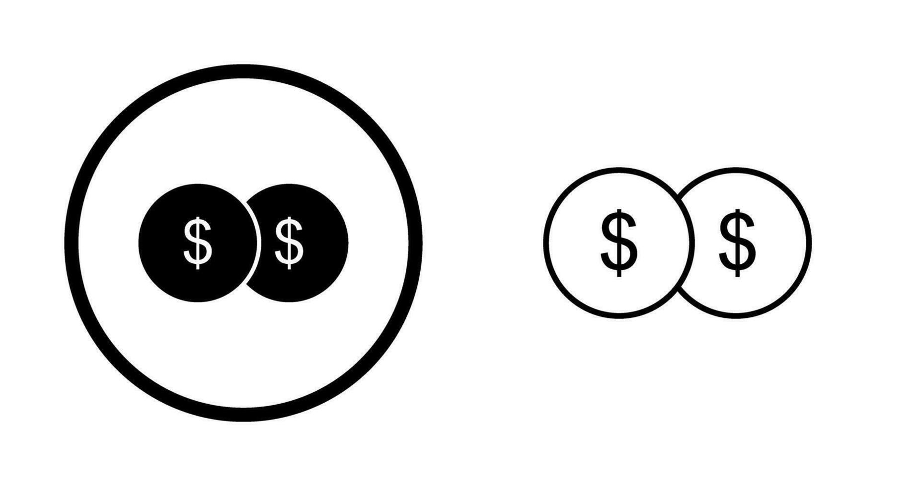 Unique Coins Vector Icon